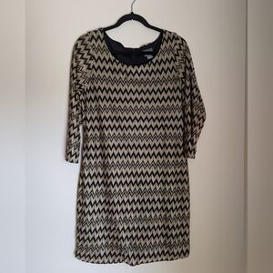 Dots Black and Gold Shift Dress Size XL